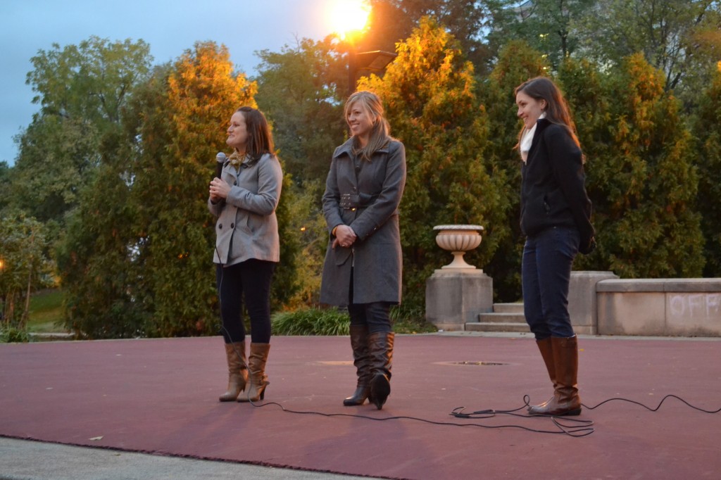 Members of The Generation Rx Collaborative (l-r) Julianne Mazzola, Kelsey Kresser, and Bethany Hipp, which hosted the NOPE Candle Light Vigil at Ohio State on October 21, 2014