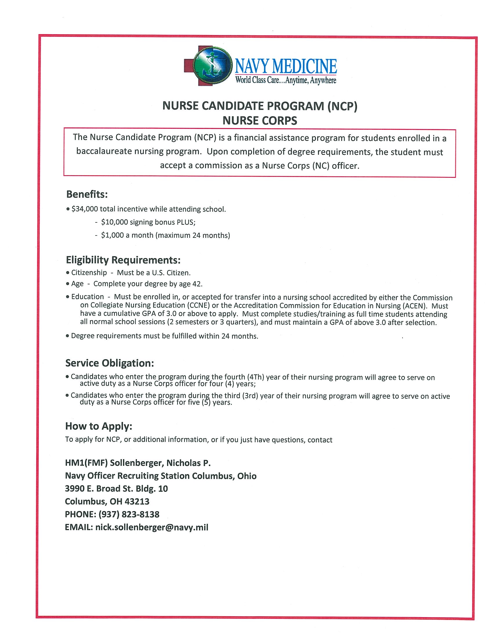 Navy Nurse Canidate Program