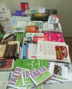 Handouts at trade and climate event
