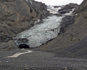 Ice cave at the bottom of the Gígjökull glacier