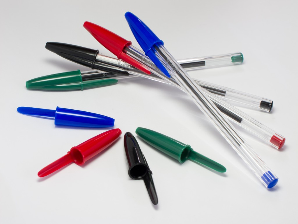 The four color varieties of the Bic Cristal.