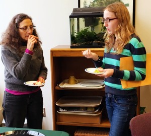 Another of the contest entrants, Martha Drake (right) and Associate Chair of the Department of Entomology, Dr. Carol Anelli