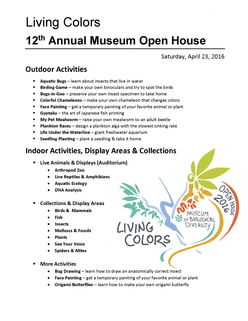 Guide to the collections, displays areas and activities of the 2016 Museum Open House.