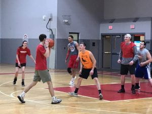 Intramural basketball at the Student Activities Center