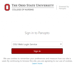 Sign into Panopto with OSU Web Login Service
