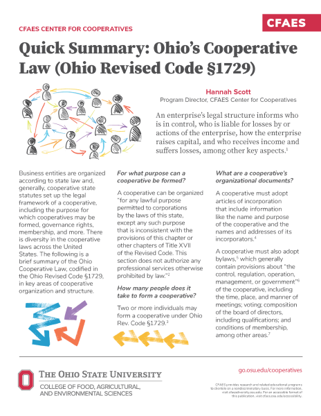 Image of cover for "Quick Summary: Ohio's Cooperative Law" resource.