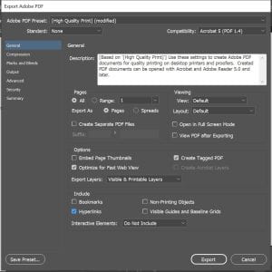 Export to PDF settings - create tagged PDF