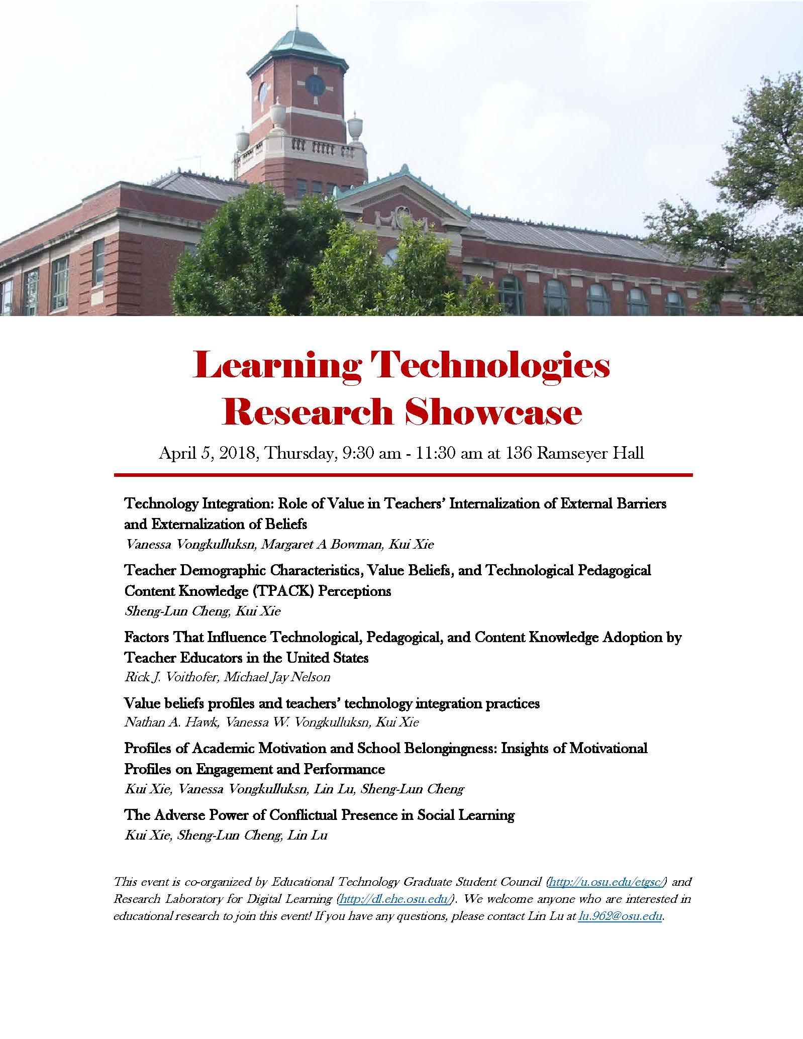 2018 Learing Tech Showcase Event Flyer