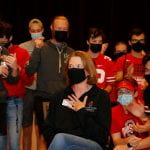 Photo of people celebrating at Ohio State Optometry Homecoming