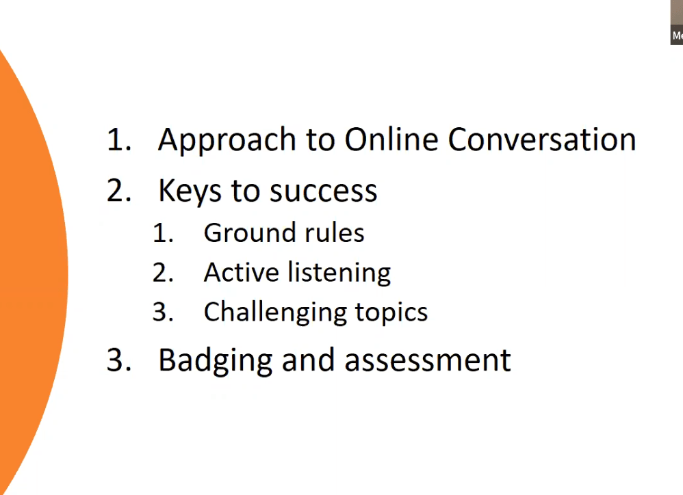 image of text about how to implement successful online conversations (also written in blog post)