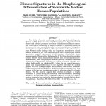 Paper titled Climate Signature in the differentiation of worldwide modern human populations.