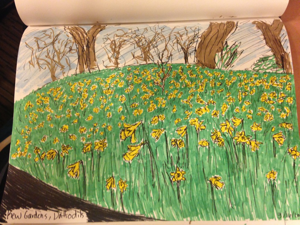 I wanted to capture the brilliant shades of yellow and green in my sketch.
