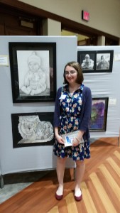 Me at the Congresssional Art Competition in 2015 with my graphite drawing