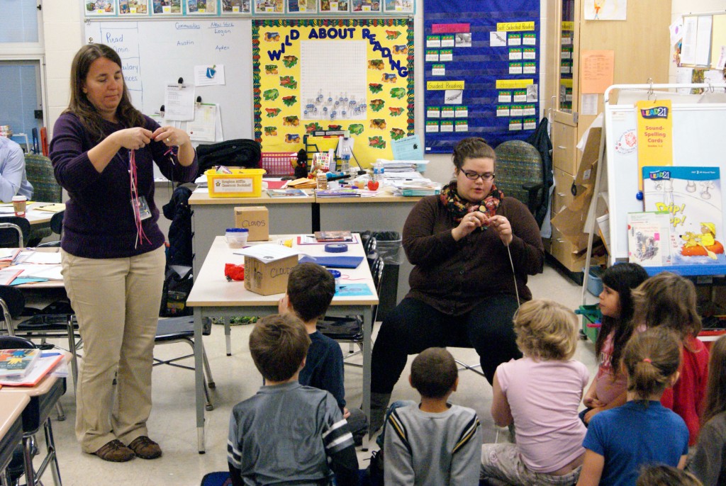 Nella Blackford, an Early Childhood Education major, gets field experience in a second grade classroom in Galion.