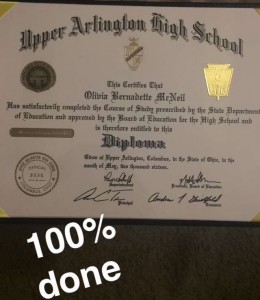 2016 Diploma from Upper Arlington High-school