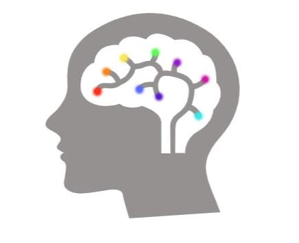 Brain Logo with Colorful Nodes 2