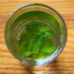 Water infused with fresh mint