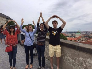 It wouldn't be an OSU study abroad without the classic O-H-I-O, here overlooking Prague