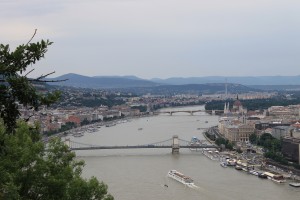 View of the Buda and Pest sides of the city from the top of Gellert Hill