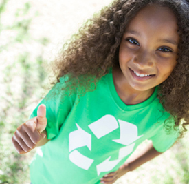 Image of girl giving thumbs up to recycling 4