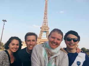 Tess, Wyatt, me, and Jose made our way to the Eiffel Tower