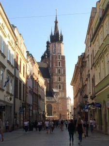 The streets of Krakow are a beautiful mix of old world and new world. St. Mary's Basilica- originally built during the 13th century -rises up in between the modern buildings of Krakow. 
