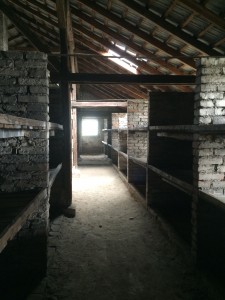 Inside one of the huts.
