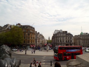 A glimpse down the street from Trafalgar Square!