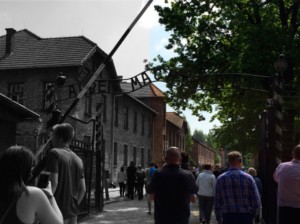 We walked through the same gate that all prisoners of Auschwitz passed through unaware of the hell they were entering. It was a startling experience to see the camp in color, when I had only ever pictured it in black and white. 