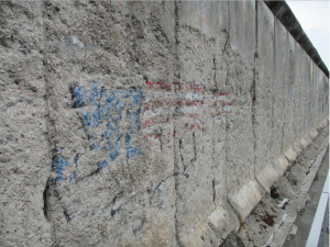 One of the remaining sections of the Berlin Wall.