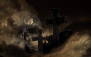 cemetery under the moon
