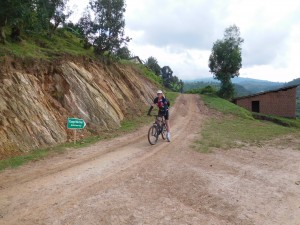 Author Cycling The Congo Nile Trail.